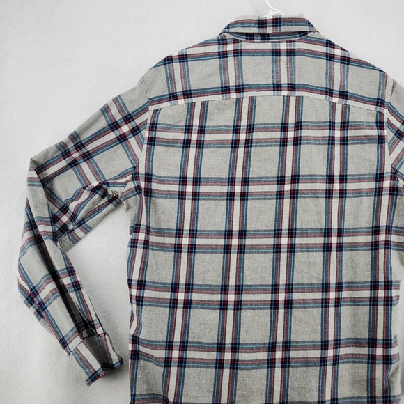 Tommy Hilfiger Shirt Men's Long Sleeve Casual Button Up Plaid Gray Medium - Picture 11 of 12